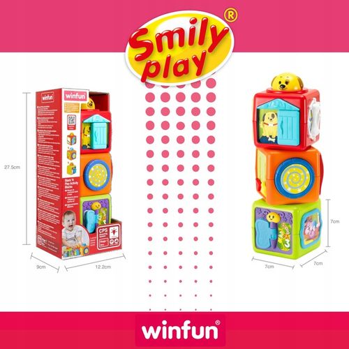 SMILY PLAY Wieża z klocków kolorowa kostka sensoryczna edukacyjna 3m+ na Arena.pl