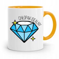 Kubek Żółty Prezent Dla Chłopaka Idealnego Z Nadrukiem Ze Zdjęciem