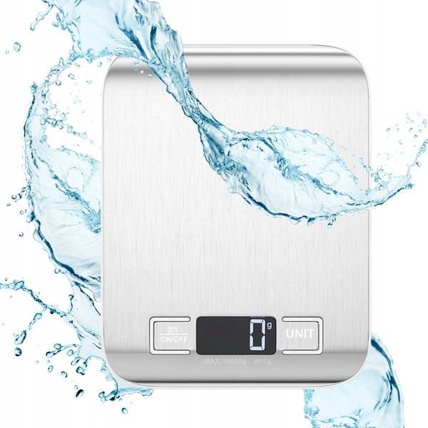 ELEKTRONICZNA PRECYZYJNA WAGA KUCHENNA DO 10KG SREBRNA LCD +BATERIE GRATIS zdjęcie 6