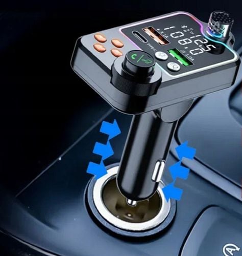 TRANSMITER FM ZESTAW GŁOŚNOMÓWIĄCY BT 5.0 ŁADOWANIE QC 3x USB PD RGB na Arena.pl