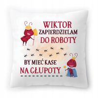 Poduszka Dla Wiktora Na Urodziny Ze Zdjęciem Na Prezent Biała 40X40 Cm