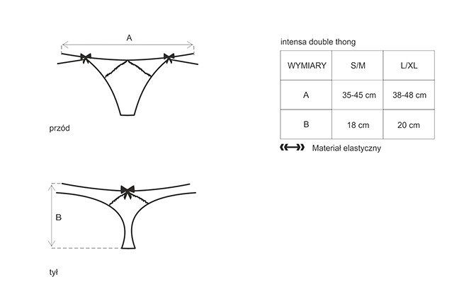 Seksowne Stringi z Dwoma Paskami - Obsessive Intensa L/XL zdjęcie 5