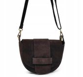 Zamszowa torebka skóra Laura Biaggi brązowa czekoladowa