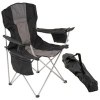 Składane krzesło kempingowe XL czarne/szare