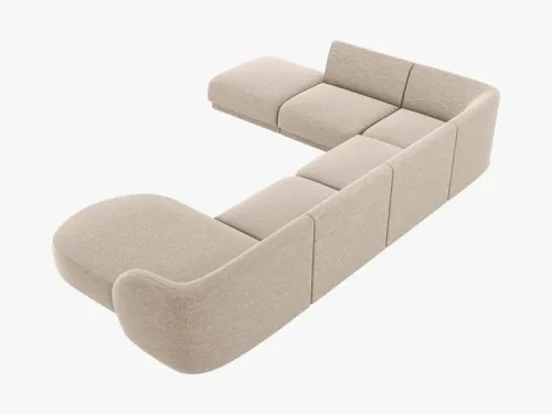 NAROŻNIK PANORAMICZNY SOFA 330/255/70 BEŻ TKANINA  MILEY OD MICADONI na Arena.pl