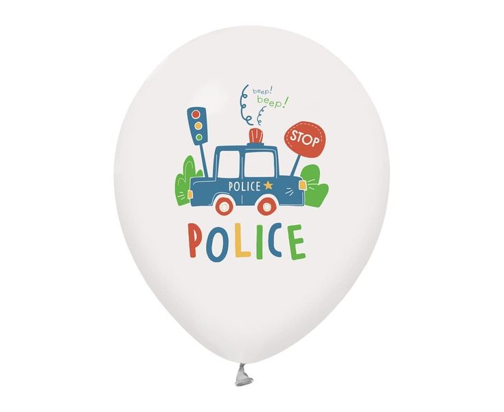 Balony lateksowe Policja, 5 szt. zdjęcie 2