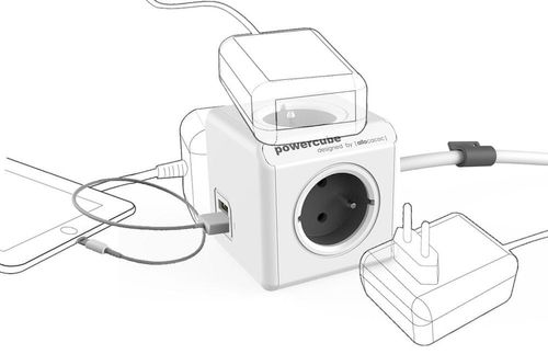 Listwa allocacoc PowerCube 4 gniazda 2xUSB 1,5m na Arena.pl