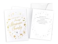 Karnet / Kartka "Cudowny dzień Pierwszej Komunii Świętej, złoty", DK-965