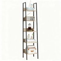 Industrialny wysoki regał stojący jasny brąz 5 półek skandynawski 170 cm