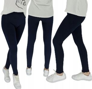 LEGINSY damskie GRANATOWY OCIEPLANE BEZSZWOWE zdjęcie 1