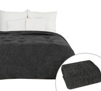 Gruby Koc Bawełniano-akrylowy 200X220 CM CZARNY