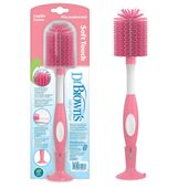 Dr. Brown's Szczotka do butelek miękkie, silikonowe włosie różowa