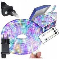 WĄŻ LED ŚWIETLNY ZEWNĘTRZNY WIELOKOLOROWY RGB LAMPKI TAŚMA ŁAŃCUCH 10m 230V