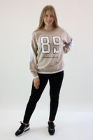 Bawełniana bluza ze ściągaczem 89 Beżowa UNI