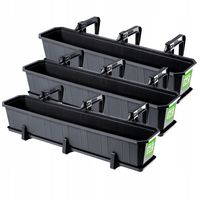 KADAX 3x Skrzynka Balkonowa 80cm Doniczka Uchwyty