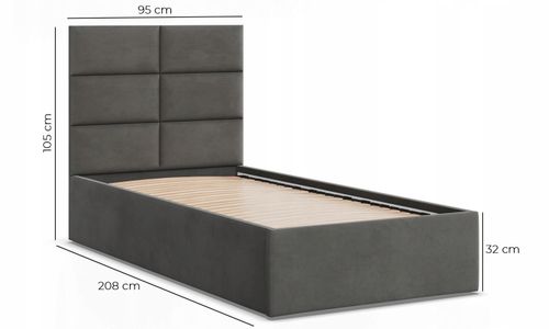 Łóżko Ramowe PAOLA BRĄZOWE JEDNOOSOBOWE Tapicerowane Pojedyncze VELVET na Arena.pl