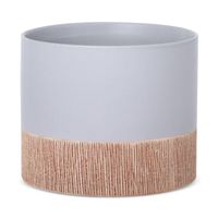Doniczka ceramiczna MILI 18X18X15 popielata + brązowa