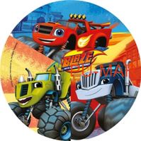 Opłatek na tort Urodziny Blaze Mega Maszyny Tekst Gratis Gruby 20 cm