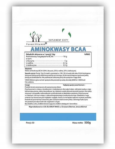 BCAA AMINO INSTANT 2:1:1 500 g MOCNE CZYSTE AMINOKWASY na Arena.pl