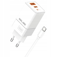 ŁADOWARKA sieciowa domowa BELINE 2x USB-C + 1x USB 65W + kabel USB-C