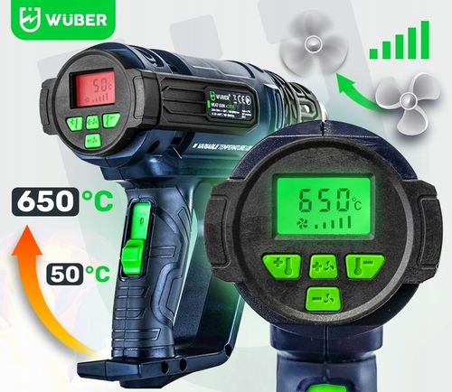 OPALARKA ELEKTRYCZNA 2 BIEGI REGULACJA LCD MOCNA 2200W + 5 DYSZ + SZPACHLA na Arena.pl