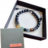 Bransoletka Męska Twój Amulet Spersonalizowana z Wybranymi 5 Kamieniami