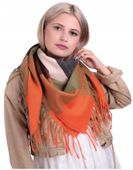 Ciepła CHUSTA DAMSKA Apaszka kratka DUŻY Miły w dotyku Szalik