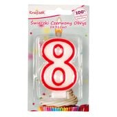 świeczka czerwony obrys "8"