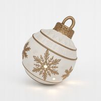 BOMBKA CERAMICZNA BIAŁO-ZŁOTA LED