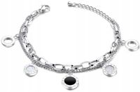 Bransoletka Srebrna Stal Chirurgiczna Podwójna