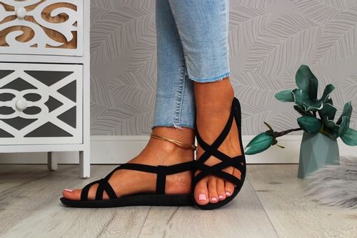 CZARNE SANDAŁY DAMSKIE SPORTOWE GUMECZKI NA LATO na Arena.pl