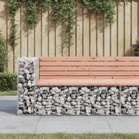 Emaga Patio Bench Gabion Design 48"x28"x25.8" Solid Wood Douglas
