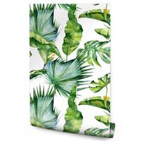 Tapeta LIŚCIE Tropikalne Akwarela Abstrakcja Dekor