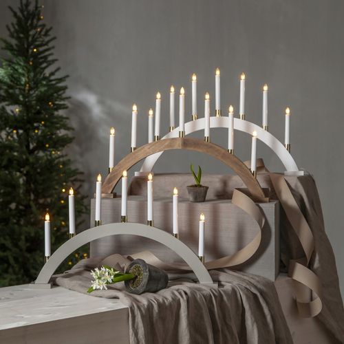 Świecznik adwentowy drewniany brązowy GILLIAN na Arena.pl