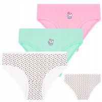 Majtki Figi 3 szt dla Dziewczynki Bawełniane Kolorowe Wzorki MORAJ 122-128
