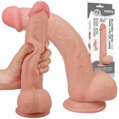 SUPER PENIS DAWCA PRZYJEMNOŚCI 24CM REALISTYCZNE DILDO RUCHOMA SKÓRKA