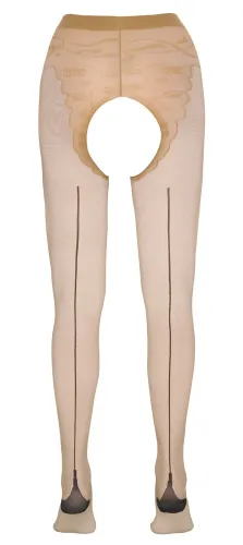 cottelli legwear rajstopy bez krocza beżowe z czarnym szwem 3 na Arena.pl