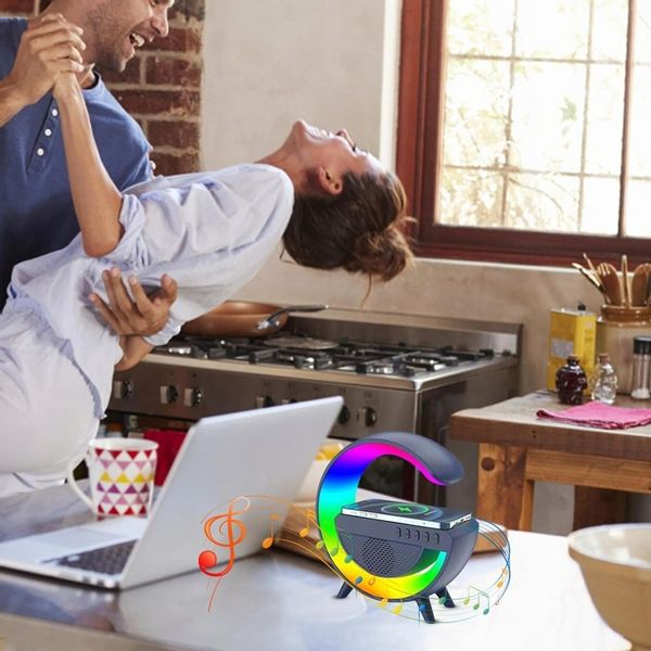 GŁOŚNIK MOBILNY PRZENOŚNY BEZPRZEWODOWE ŁADOWANIE BLUETOOTH LAMPKA RGB zdjęcie 7