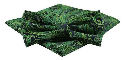 Mucha Męska z Poszetką w Zestawie - Alties - Trawiasta Zieleń, Wzór na Arena.pl