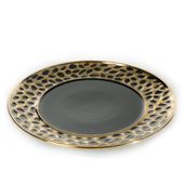 Patera ceramiczna okrągła MADLEN 30x30 czarna + złota