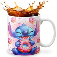 KUBEK 330ml GRAFIKA PREZENT ŚWIĘTA WZÓR - BAJKA STICZ LILO STIT.CH - IMIĘ