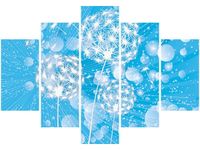 105CM 150CM OBRAZ 5 ELEM DMUCHAWCE ABSTRAKCYJNYM BŁĘKITNYM TLE DRUK