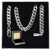 ŁAŃCUSZEK SREBRNY 925 PANCERKA 6.5 MM. + GRAWER