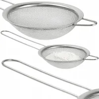 SITKO KUCHENNE STALOWE 24 CM Z RĄCZKĄ CEDZAK PRZESIEWACZ NIERDZEWNE