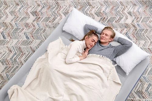 Dmuchany dla 2 osób dwuosobowy wysoki 200x150 wbudowaną pompką elektryczną na Arena.pl