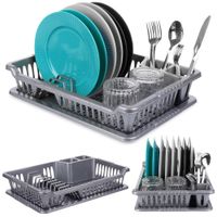 Suszarka na Naczynia Kuchenna Szara Ociekacz na Talerze Sztućce Kubki 40x29