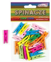 klamerki/spinacze drewniane 25szt. mix | spin-0692