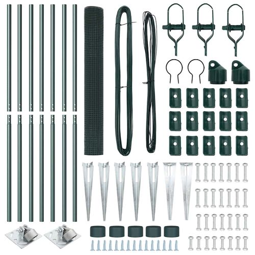 Ogrodzenie z słupkami Zielony 1 x 10 m Stal na Arena.pl