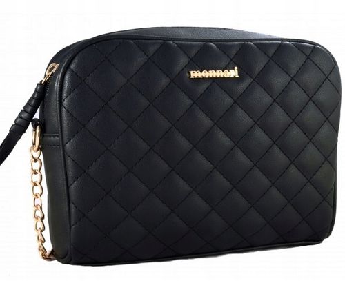 Monnari Czarna Pikowana Torebgka Listonoszka z łańcuszkiem na Arena.pl