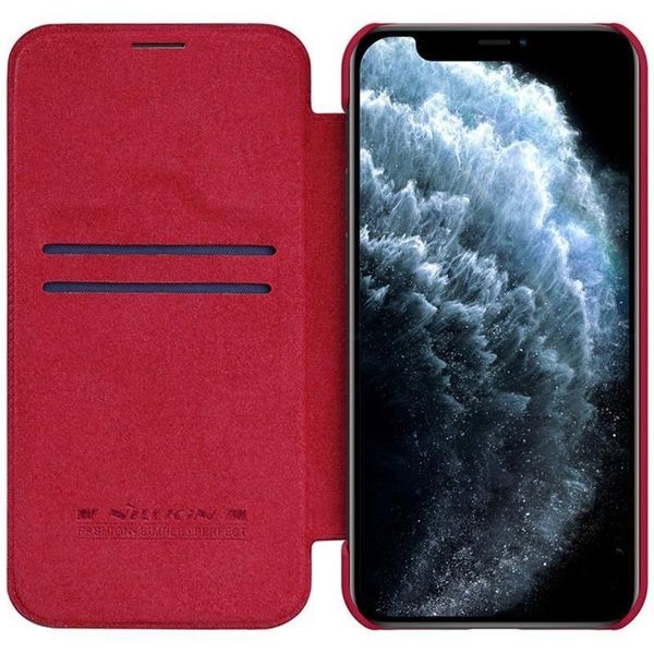 Nillkin Qin Leather Case - Etui Apple iPhone 12 Pro Max (Red) zdjęcie 3
